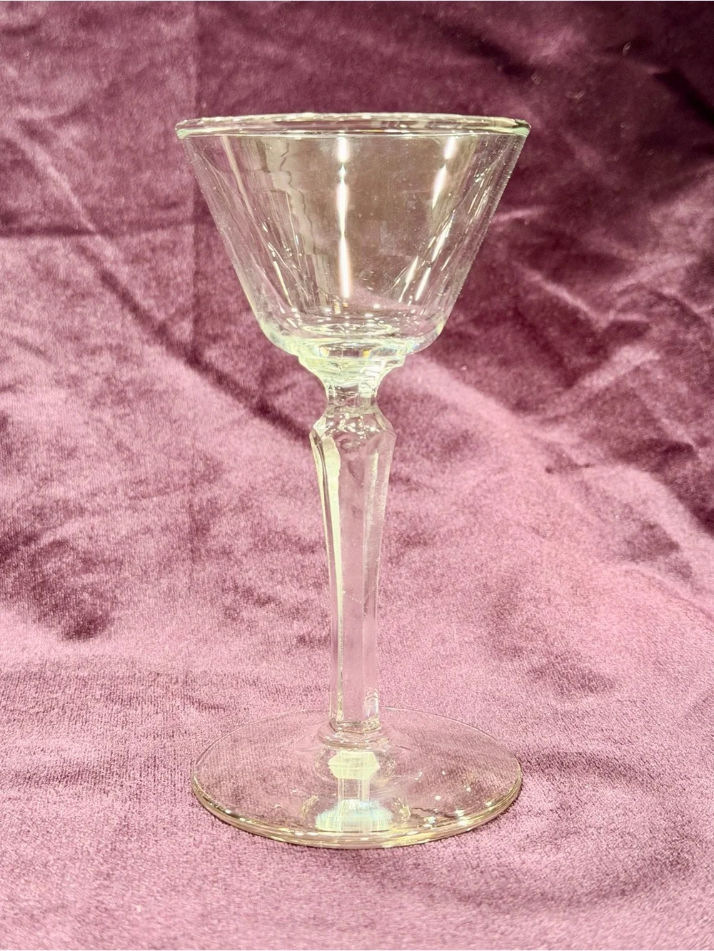 Vintage Libbey 3001 Faceted Stem Cocktail Glasses Pair